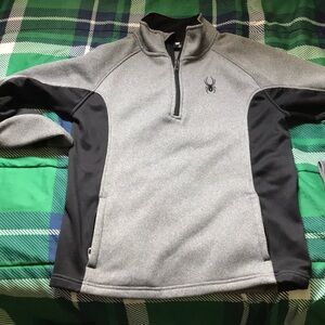 Spyder Gray and Black Men's Quarter-Zip Pullover